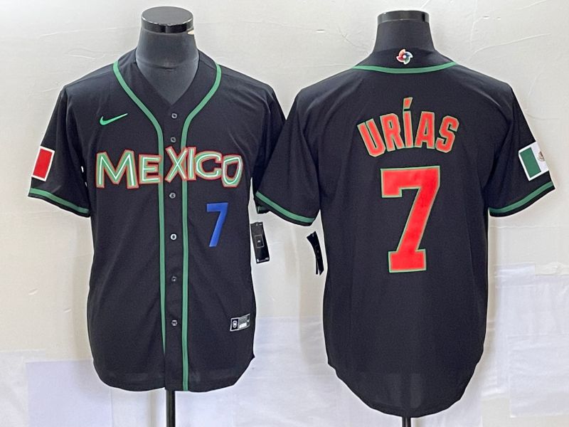 Men 2023 World Cub Mexico #7 Urias Black red Nike MLB Jersey8->more jerseys->MLB Jersey
